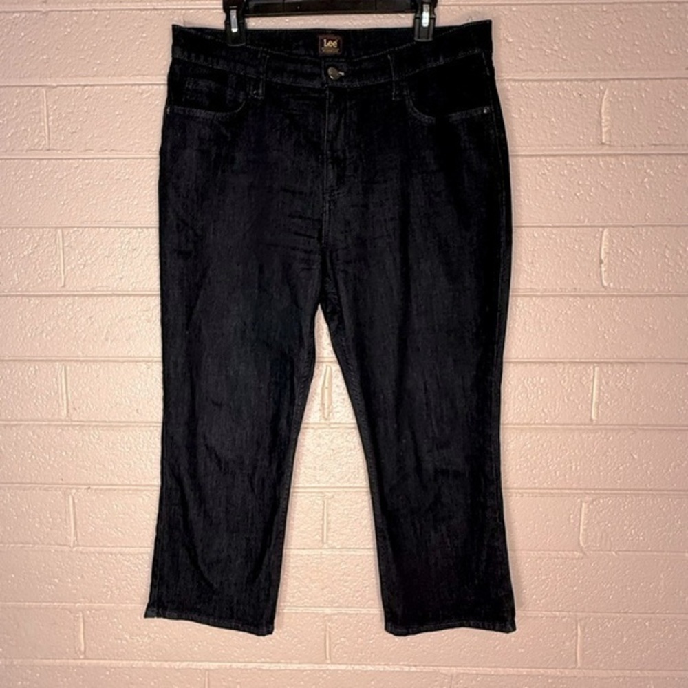 Lee Black Cropped Ankle Jeans - Straight Leg